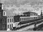 Dworzec Wiedeński w Wwie z 1845 roku od strony torów - dziś w tym miejscu 