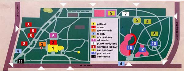 Plan parku Kościuszki.