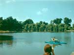 Rowery wodne i łódki na w parku Potulickich 1975.